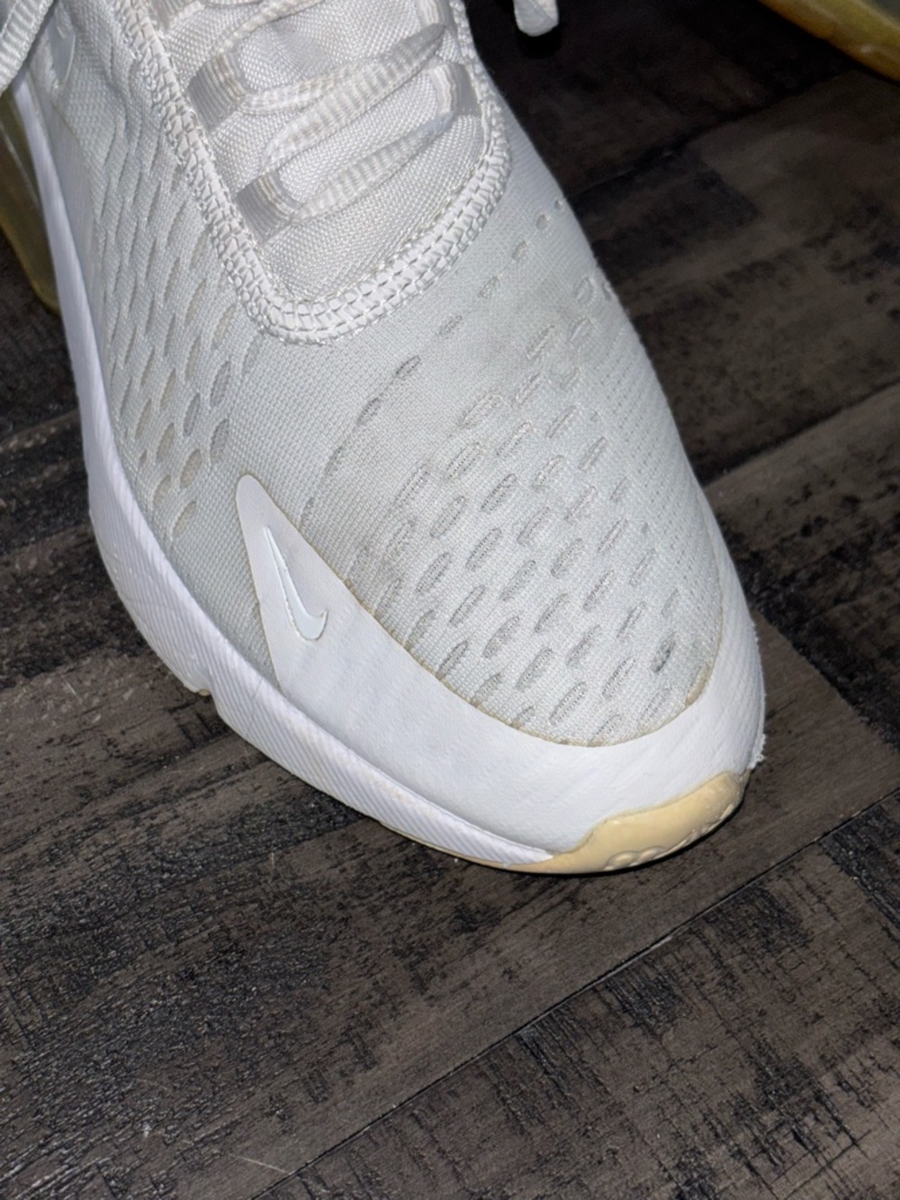 Nike Air Max 270 Triple White Metallic Silver Size 6Y - Picture 11 of 14